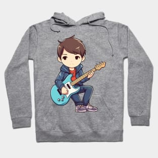 A boy playing his favourite guitar Hoodie